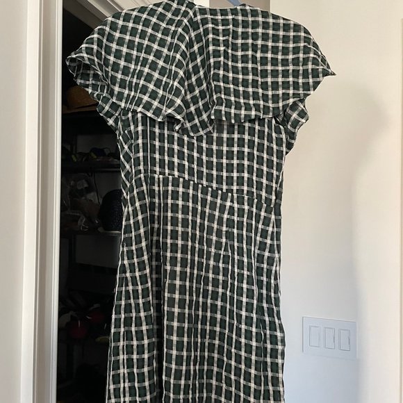 Tularosa Mila Green Plaid Ruffle Maxi Wrap Dress Size Small - Picture 7 of 8